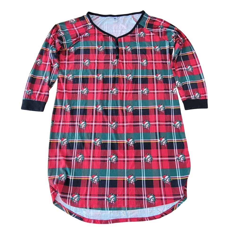 Bucee's Plaid Christmas Nightgown Sleep Shirt 2XL‎